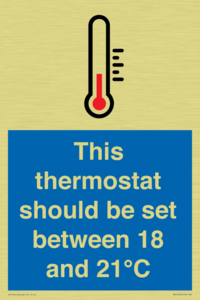 This thermostat should be set between 18 and 21°C